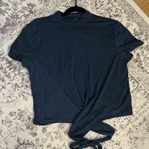 lululemon athletica Dark Blue Speckled Tie-Front Tee